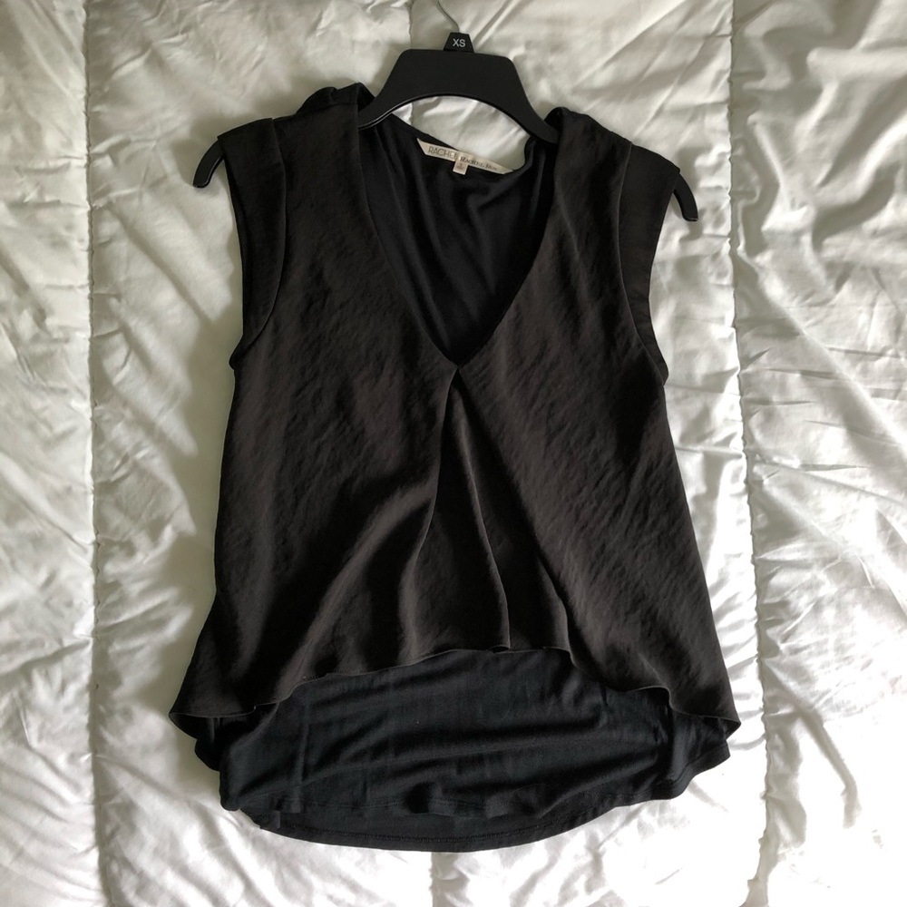 Black V Neck Layered Tank Top Blouse